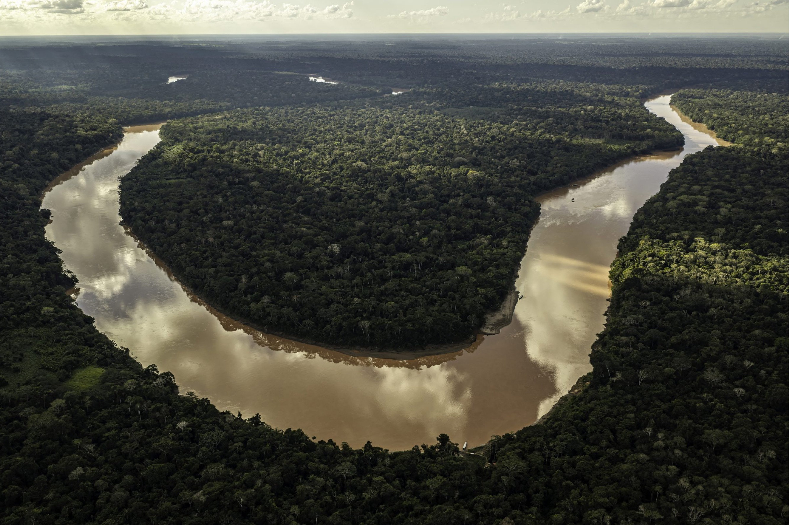 Peru — Amazon river, aerial.